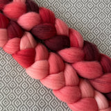 Polwarth Wool Roving - Shades of Crimson