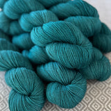 Yakity Yak Fingering Weight Yarn - Turquoise Semi Solid