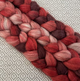 Merino Yak Silk Roving - Shades of Crimson