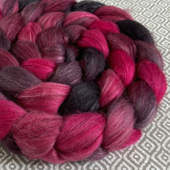 Merino Yak Silk Roving - Roses