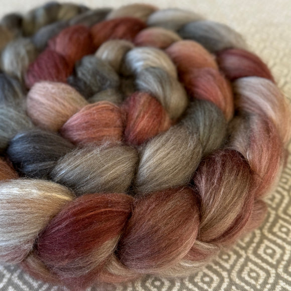 Merino Yak Silk Roving - Carnation