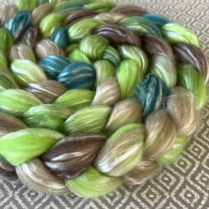 Merino Tencel Roving - OOAK - Moss