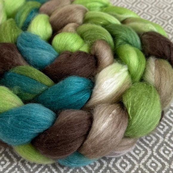 Merino Silk Cashmere Roving - OOAK - Moss