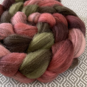 Heathered BFL Roving - Paper Roses