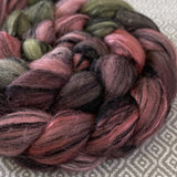 Polwarth Black Bamboo Silk Roving - Paper Roses