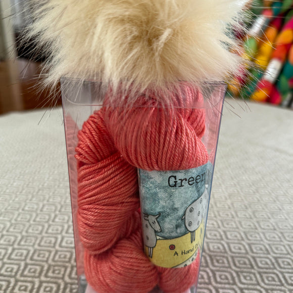 *Clearance* Pinyon Pine Beanie Knitting Kit - Silky Sheep DK Yarn in Melon