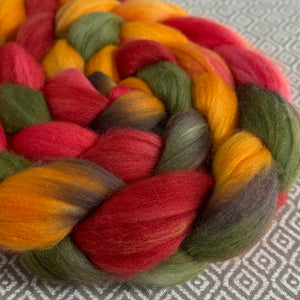 Polwarth Mulberry Silk Roving - Sunflower