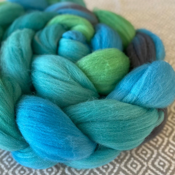 Rambouillet Wool Roving - Turquoise