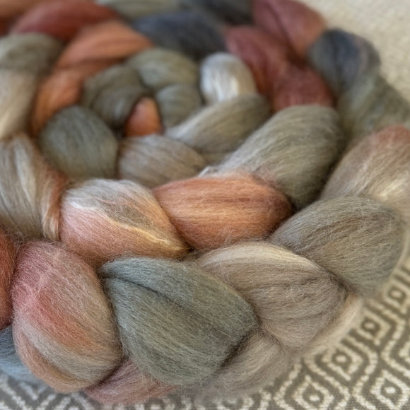 Merino Camel Silk Roving - Carnation