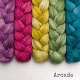 Merino Yak Silk Roving - Arcade - Bundle