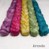 Merino Yak Silk Roving - Arcade - Bundle
