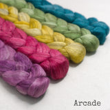 Merino Yak Silk Roving - Arcade - Bundle