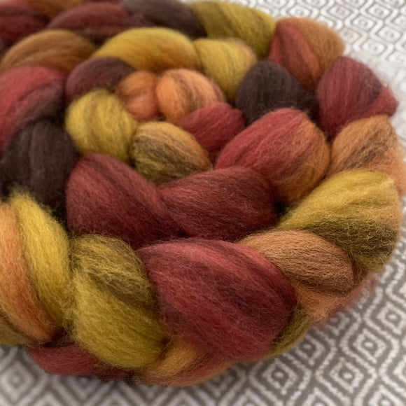 Heathered BFL Roving - Autumn Flame