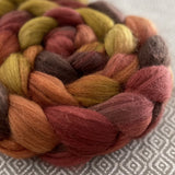 Merino Yak Silk Roving - Autumn Flame