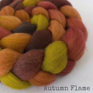 Polwarth Wool Roving - Autumn Flame