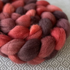 BFL Wool Roving - Garnet