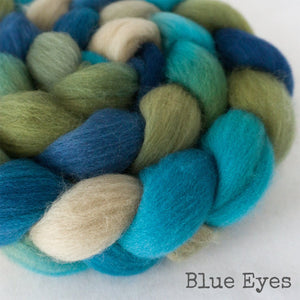 Polwarth Wool Roving - Blue Eyes