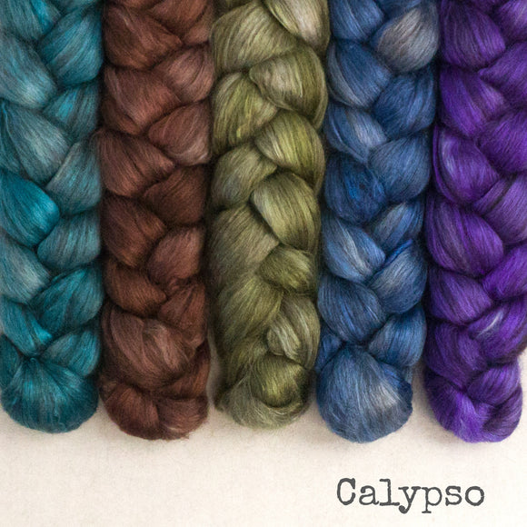 Yak Silk Roving - Calypso - Bundle