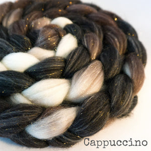 Glitter Roving - Cappuccino - Gold