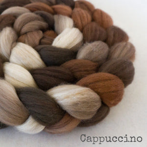 Merino Camel Silk Roving - Cappuccino