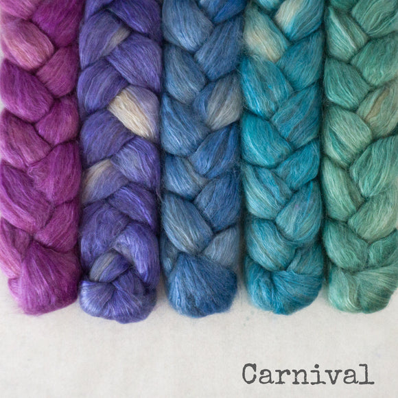Camel Silk Roving - Carnival - Bundle