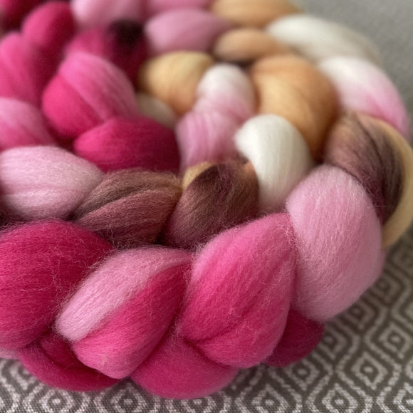 Polwarth Wool Roving - Cherry Blossom