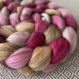 Merino Yak Silk Roving - Cherry Blossom