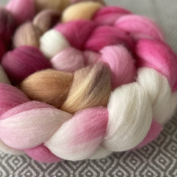 Targhee Wool Roving - Cherry Blossom