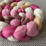 Merino Silk Cashmere Roving - Cherry Blossom