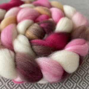 BFL Wool Roving - Cherry Blossom