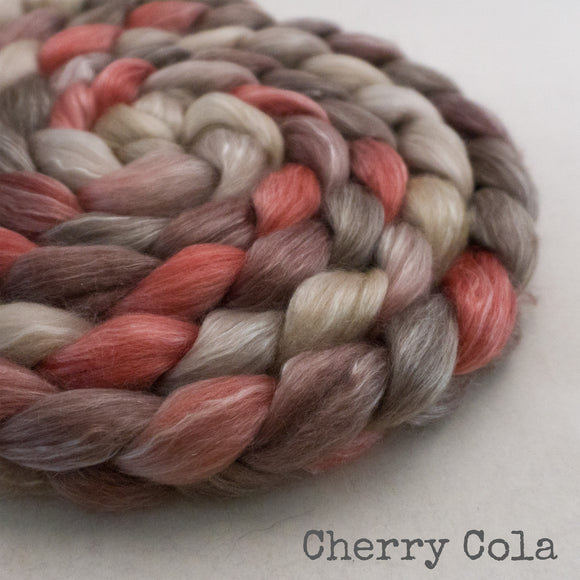Merino Tencel Roving - Cherry Cola