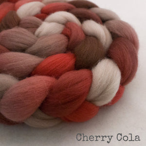 Polwarth Wool Roving - Cherry Cola