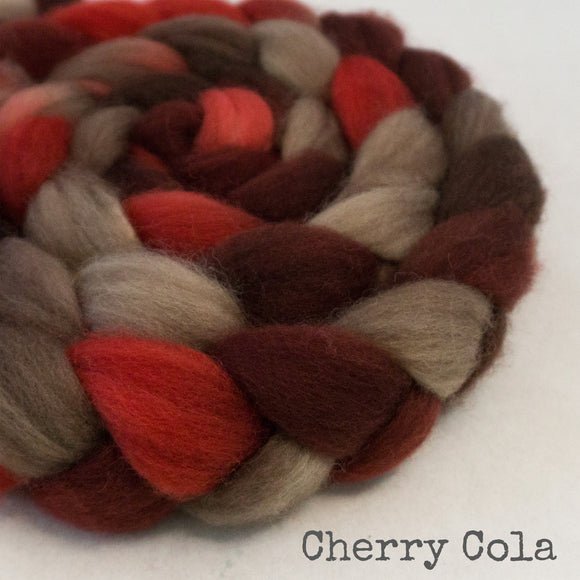Sock Roving - Cherry Cola