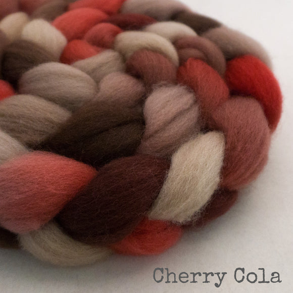 Falkland Wool Roving - Cherry Cola