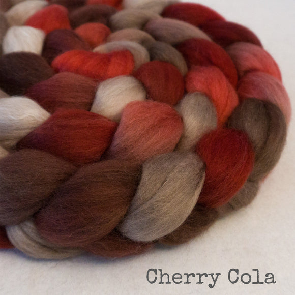 Merino Camel Silk Roving - Cherry Cola