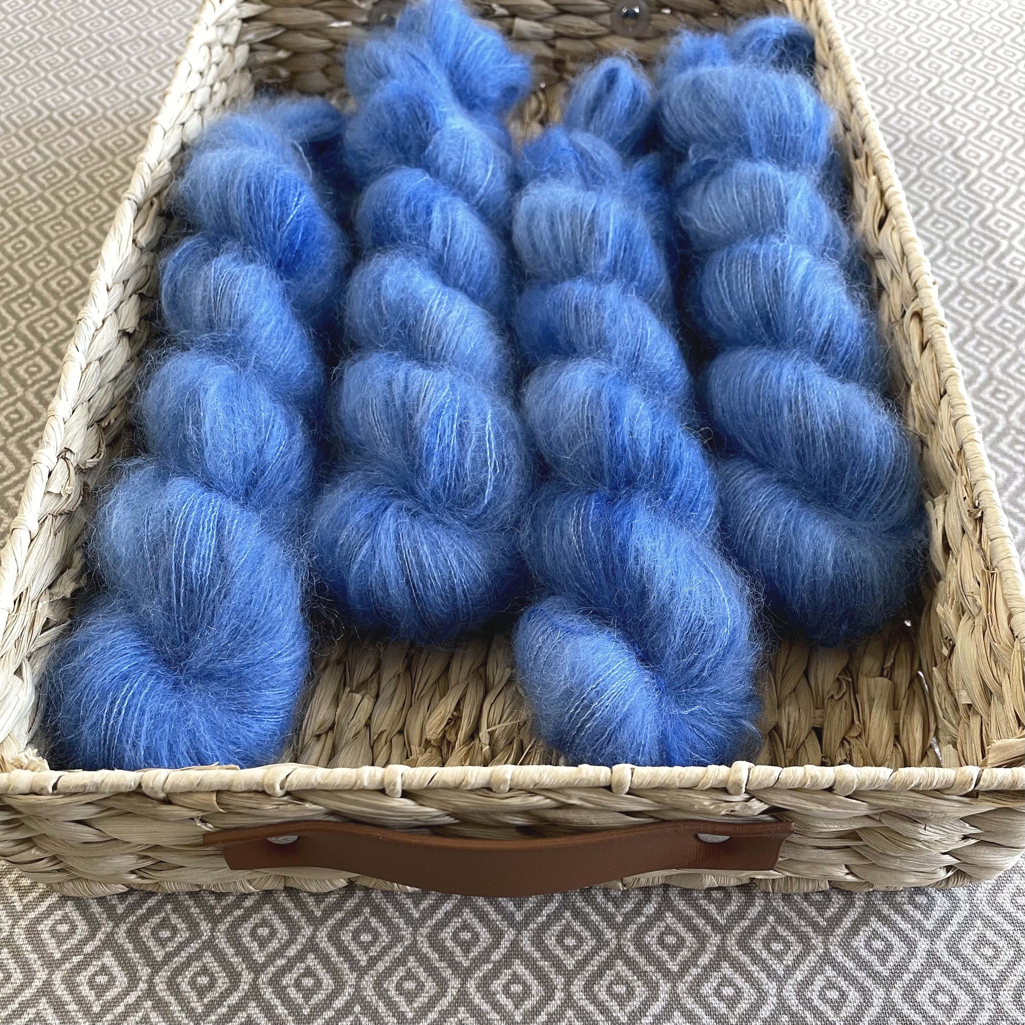 Fine Fluff Yarn - Cornflower Semi Solid – Greenwood Fiberworks
