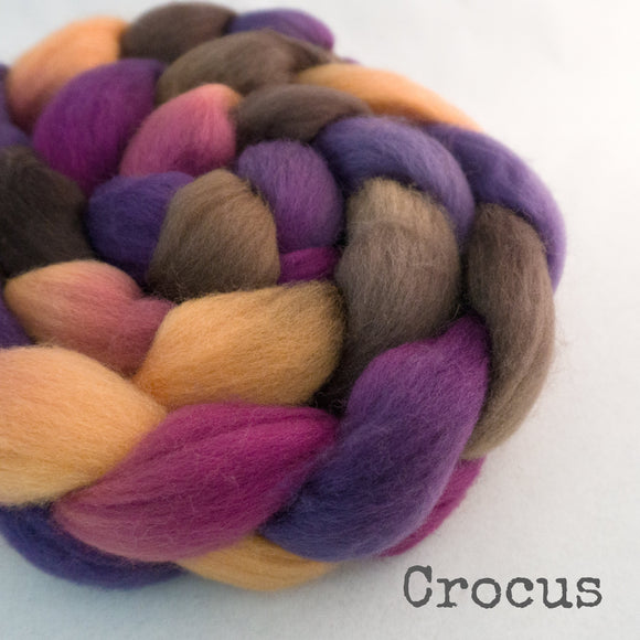 Polwarth Wool Roving - Crocus