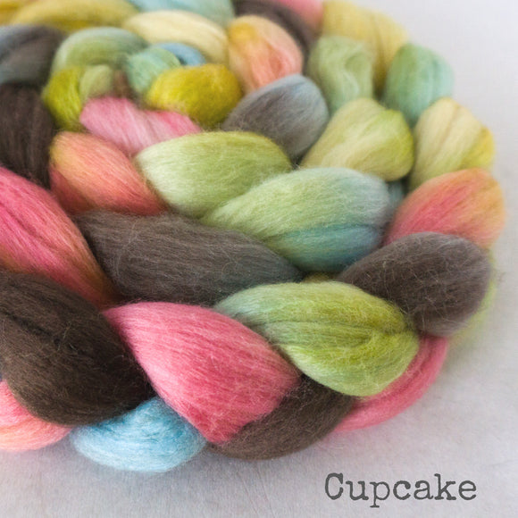 Merino Camel Silk Roving - Cupcake