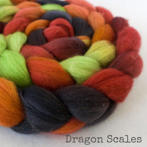 Merino Camel Silk Roving - Dragon Scales