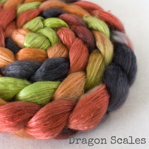 Camel Silk Roving - Dragon Scales