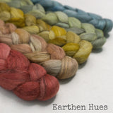 Merino Yak Silk Roving - Earthen Hues - Bundle