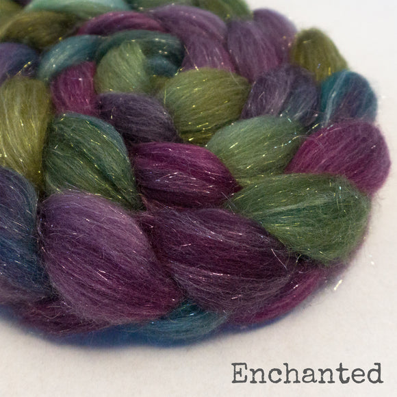 Glitter Roving - Enchanted - Silver