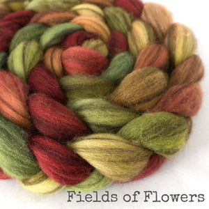 Heathered BFL Roving - Fields of Flowers