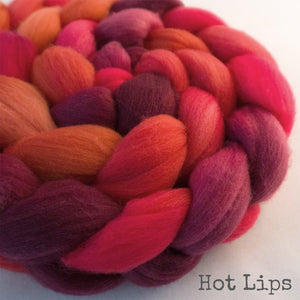 Targhee Wool Roving - Hot Lips