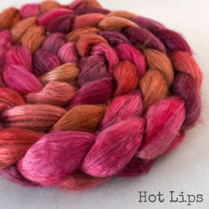Camel Silk Roving - Hot Lips