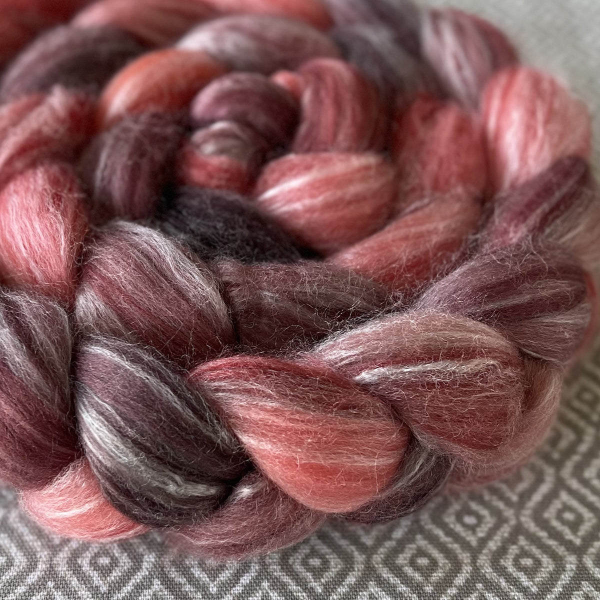 Merino Bamboo Silk Roving - Garnet – Greenwood Fiberworks
