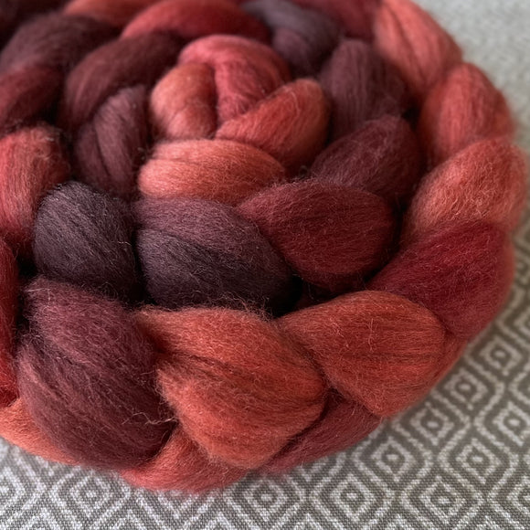 Merino Yak Silk Roving - Garnet