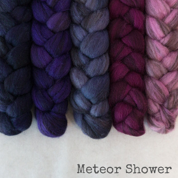 Heathered BFL Roving - Meteor Shower - Bundle