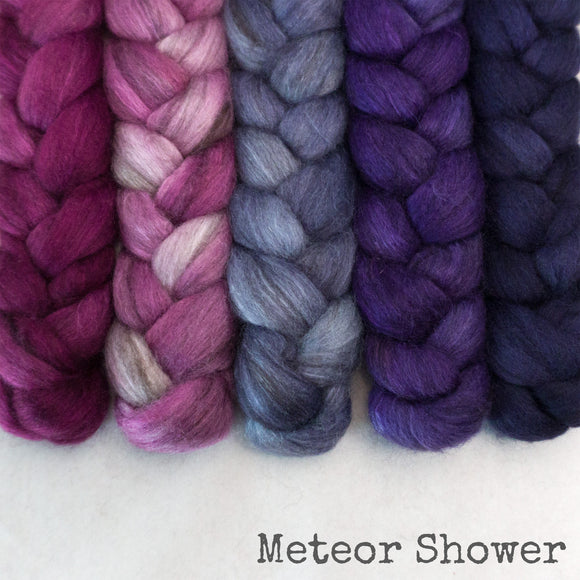 Merino Yak Silk Roving - Meteor Shower - Bundle