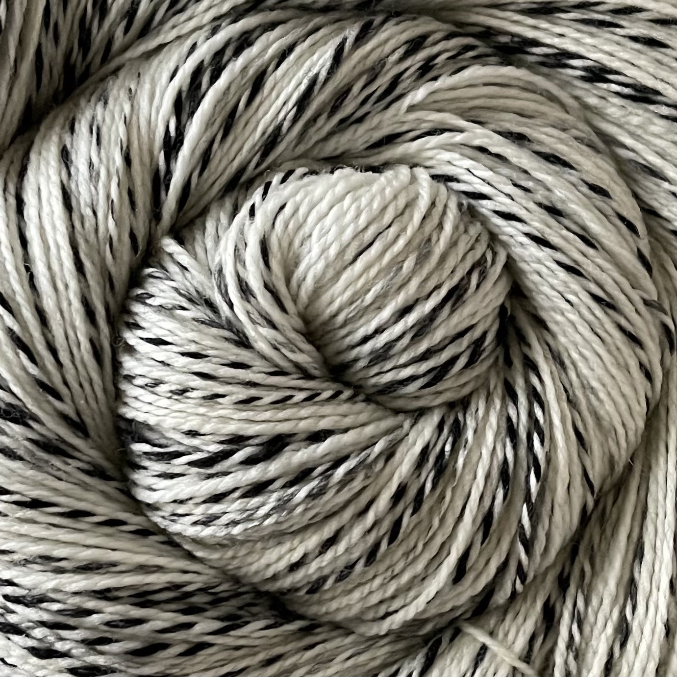 Undyed Wool Yarn Pack in Grey and White Colors, Fingering Weight